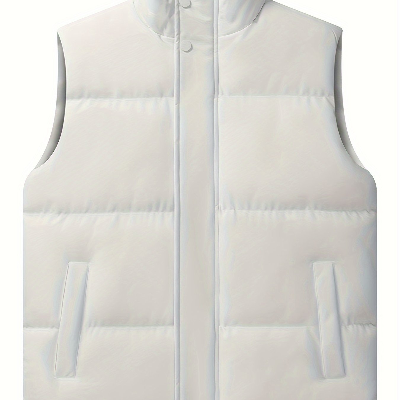 Men's Plus Size Casual Padded Vest with Stand Collar Loose Fit for Fall Winter