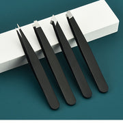 Unisex Precision Tweezer Hair Plucker Slant Tip for Eyebrow Grooming Black