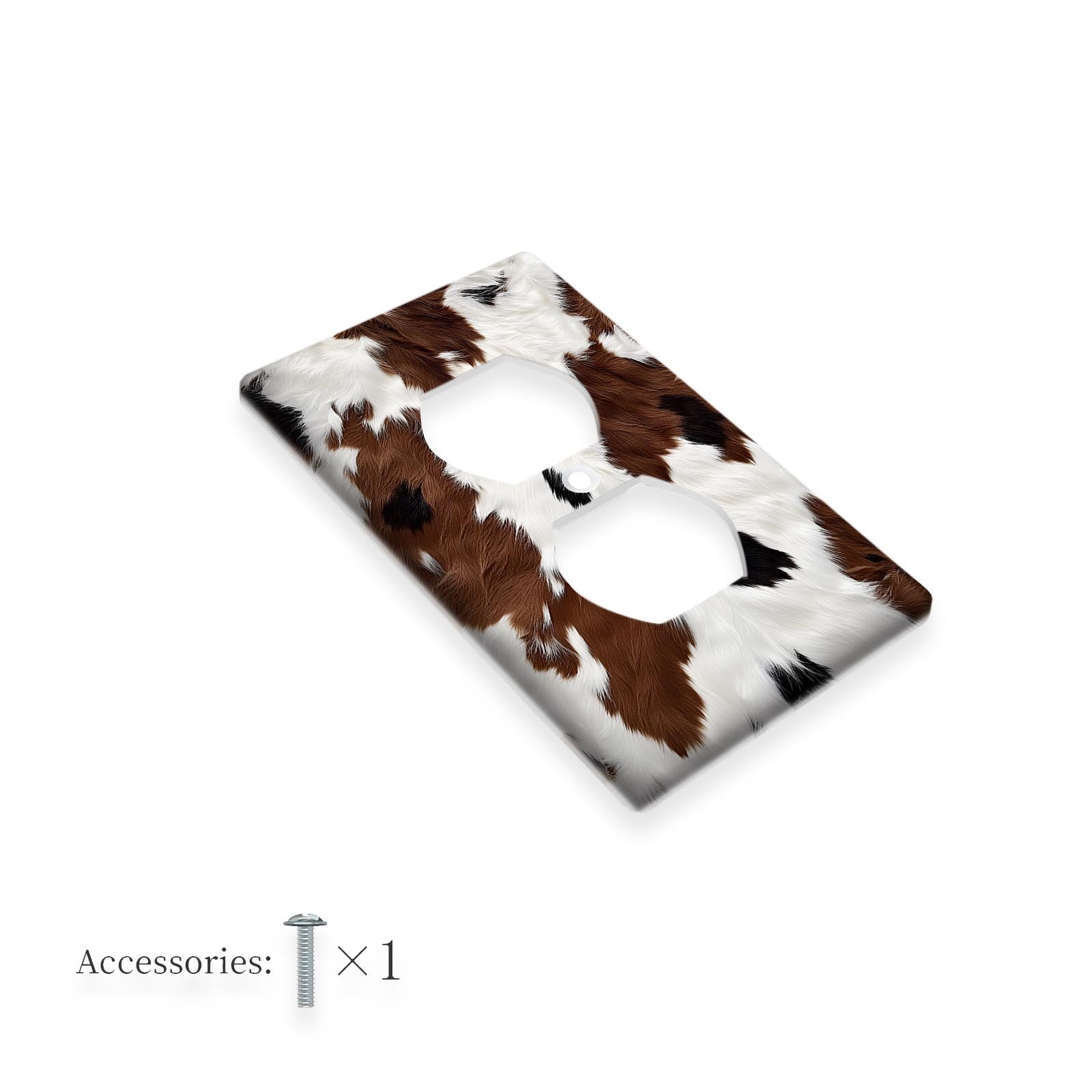 Cow Print Light Switch Cover for Bedroom and Bathroom Walls, 1 or 2 Gang