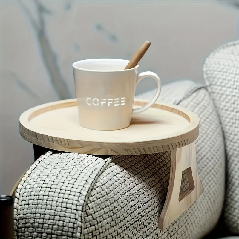 Wooden Sofa Armrest Tray Hardwood Wood Color Classic Style