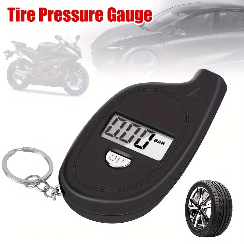 Motorcycle Tire Pressure Tester Digital LCD Gauge Car Safety Tool