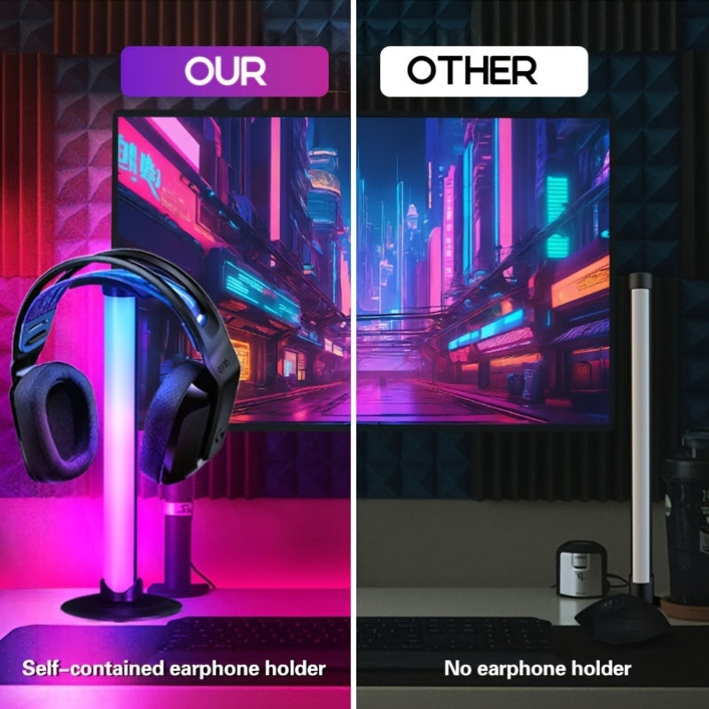 LED Headphone Stand Light with 7 Color Modes USB Charging Indoor Tabletop Gaming Accessory
