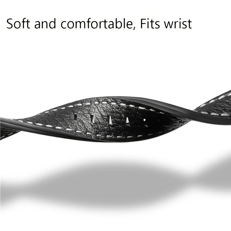 Leather Smartwatch Band for Men Women 18mm 20mm 22mm 24mm Quick Release Strap