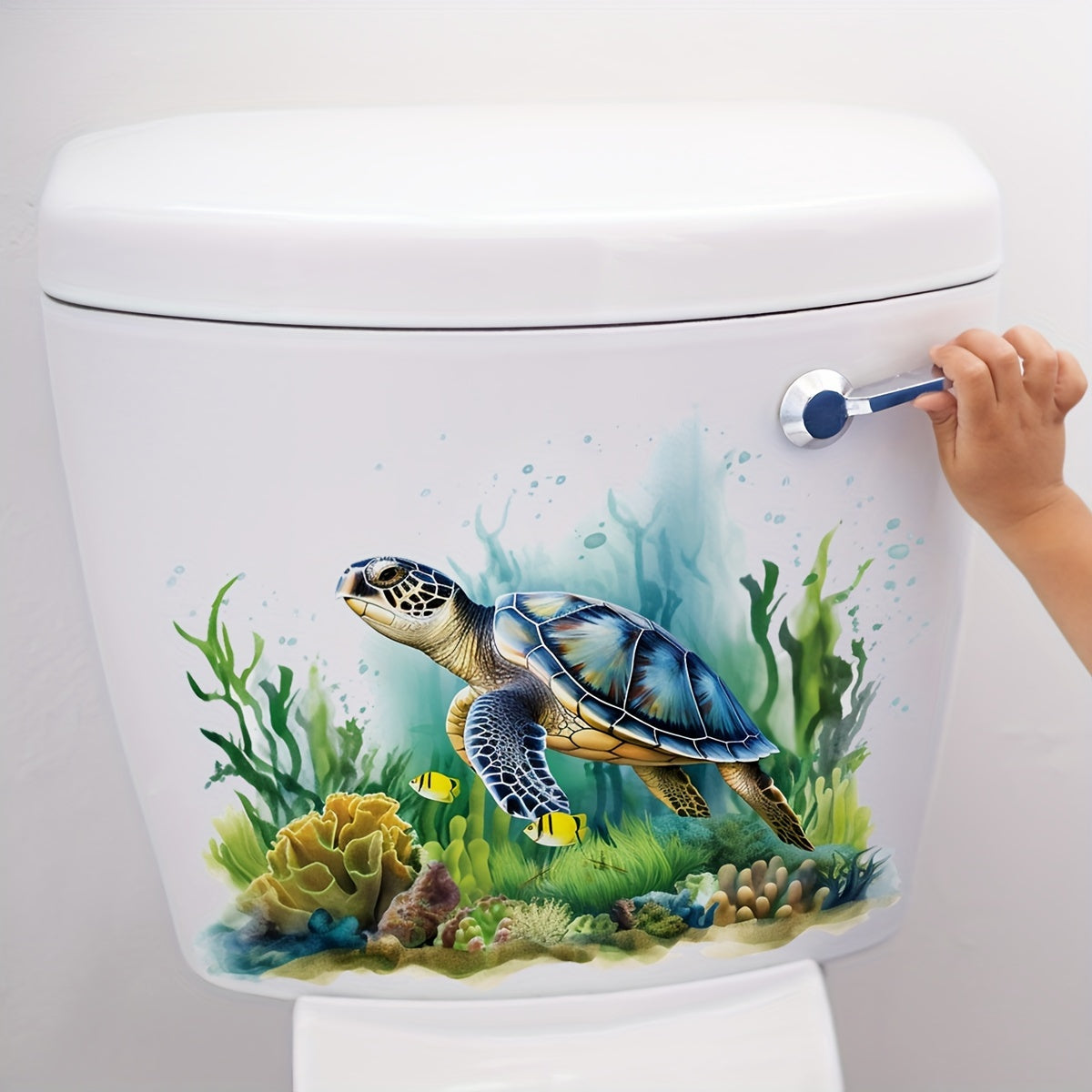 Sea World Turtle Bathroom Wall Decal Removable Self-Adhesive Decor