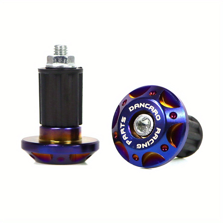 Motorcycle Handlebar End Caps Aluminum Alloy Golden Plug Fit Cruiser Bike