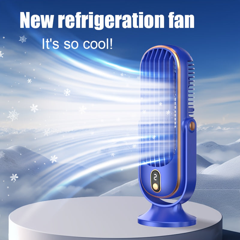 Uy ofis uchun portativ simsiz mini stol ventilyatori, 5 tezlik, buriladigan minor, LED displey bilan tashqi muhit uchun