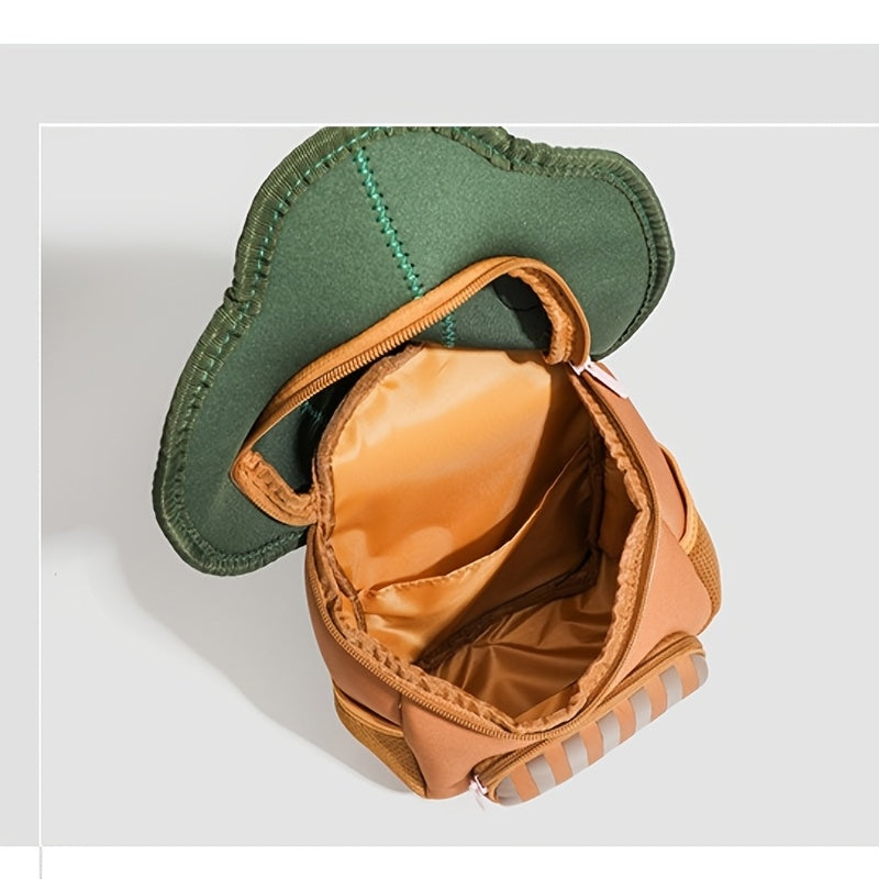 Cute Cartoon Mushroom Backpack for Kids Durable Polyester Adjustable Straps Lightweight Zippered School Bag