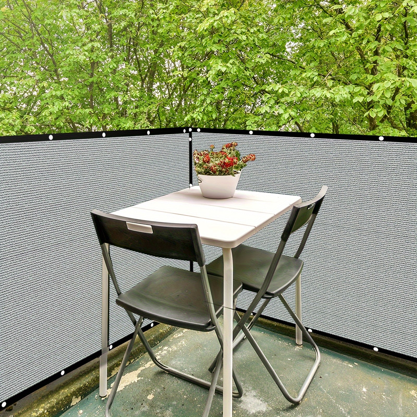 150GSM Gray Privacy Fence Screen for Outdoor Balcony Yard Pool Porch Windproof with Zip Ties