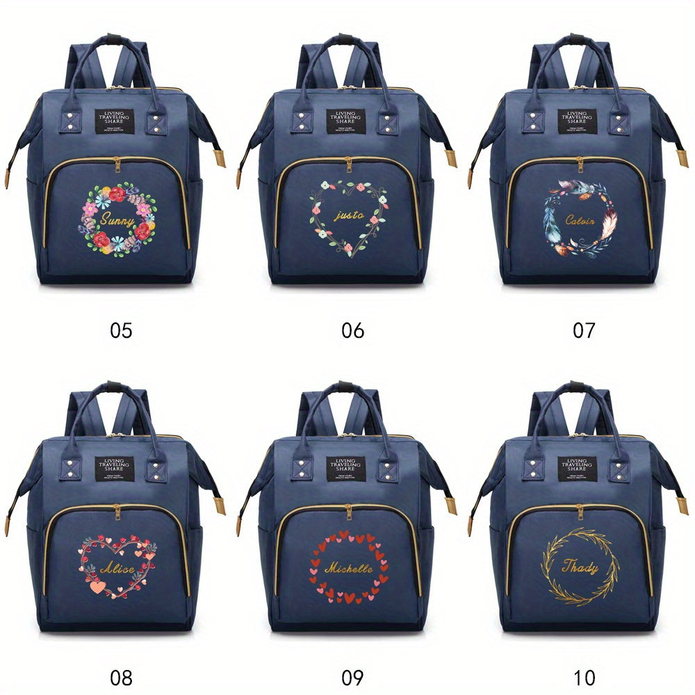 Personalized Diaper Bag with Custom Name Large Capacity Travel Organizer for Women