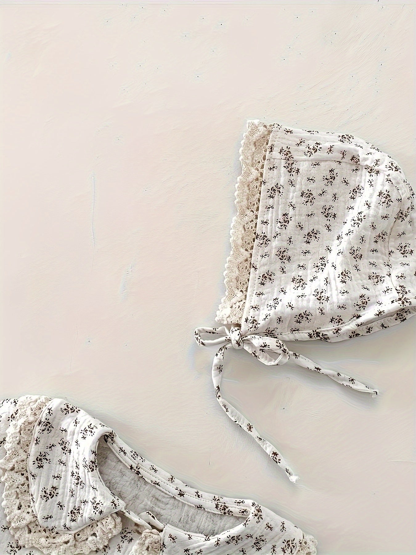 Bolalar uchun gul naqshli iplikli qopqog'li bodysuit va kiyingan to'plam, paxta aralashmasi, bahor va kuz uchun qulay