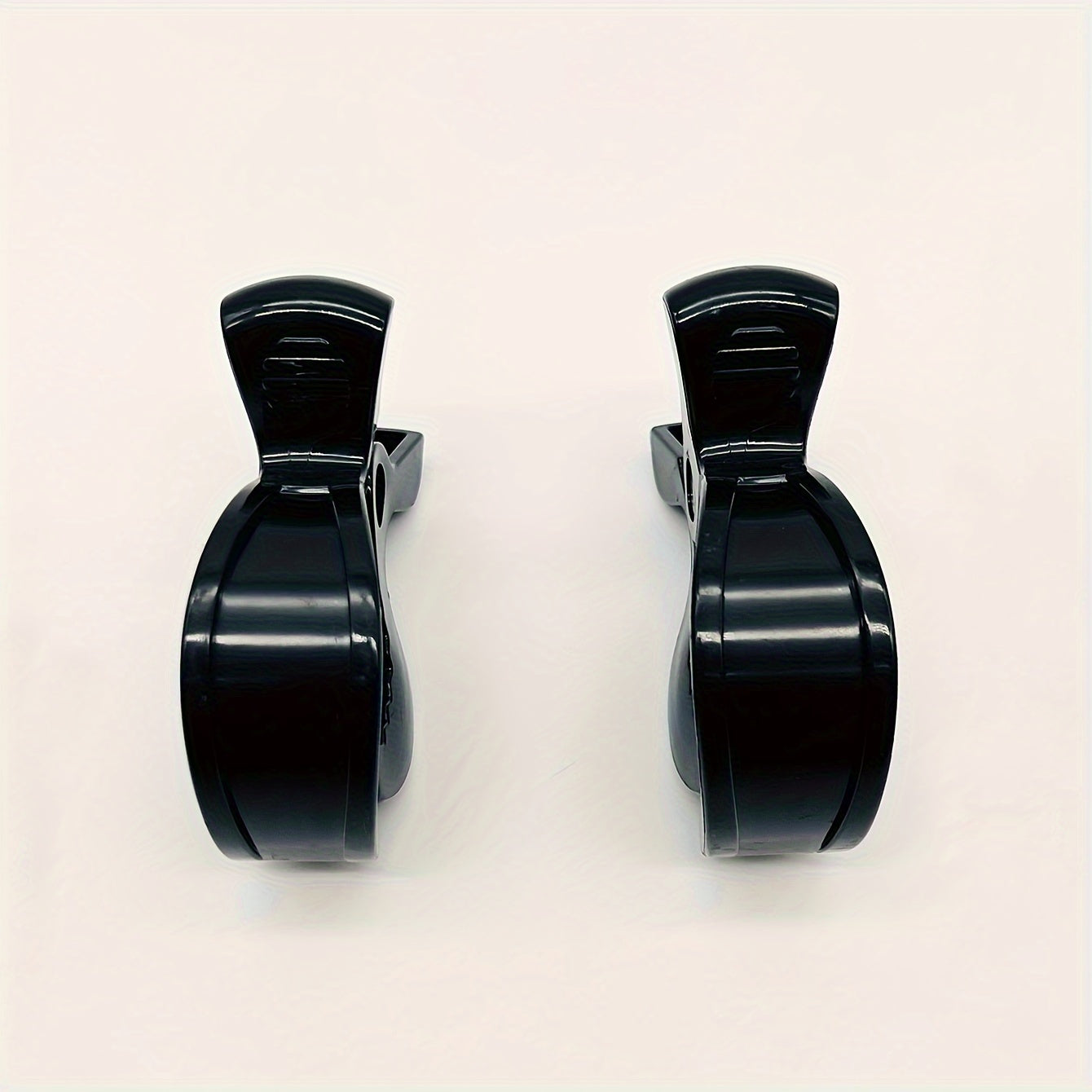 Set of 2 Black Stroller Clips ABS Plastic for Strollers and Accessories