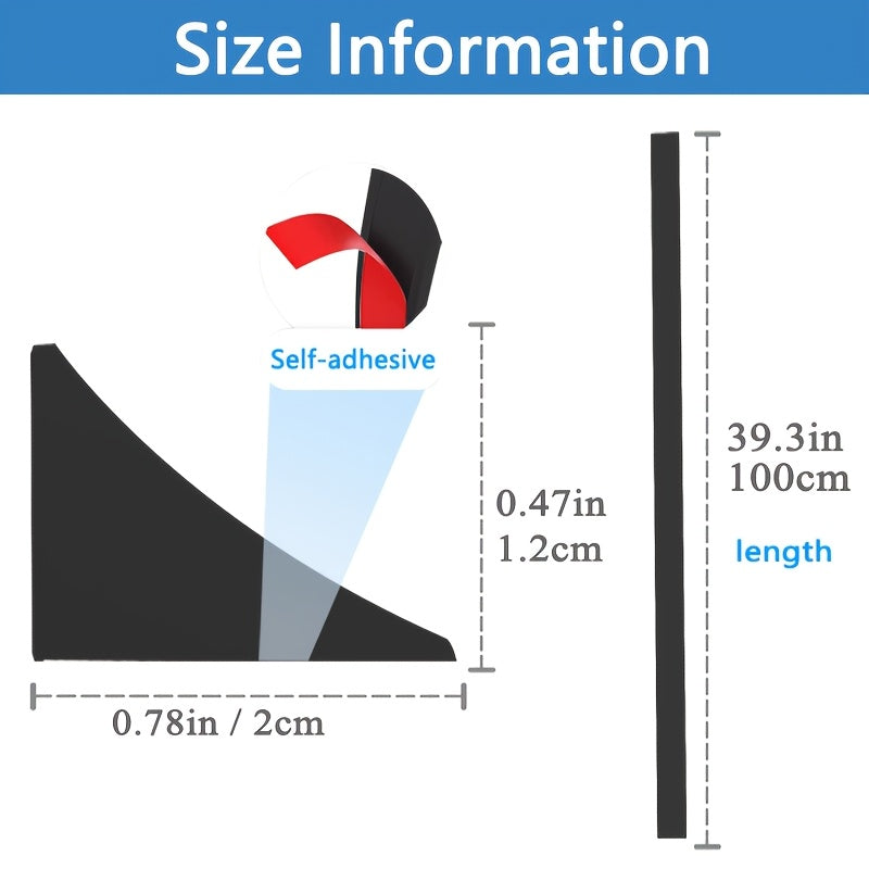 Plastic Waterproof Water Dam Barrier Strip Self-Adhesive for Shower Sink Tub