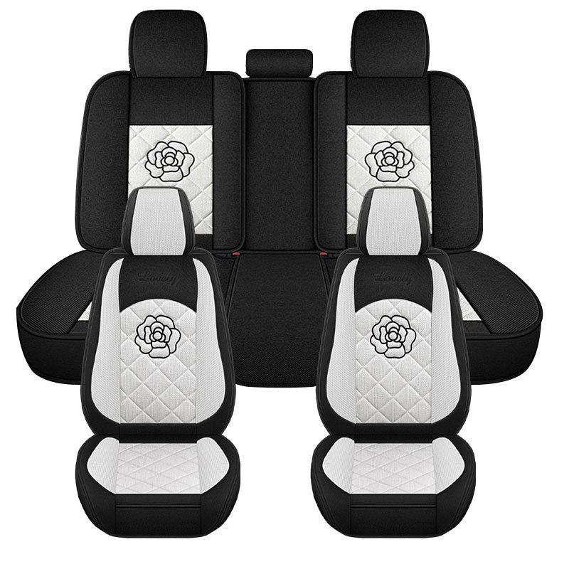 Cubierta de asiento de coche de lino transpirable universal para todas las estaciones estilo diosa