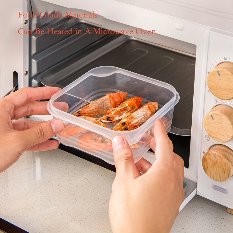 10pcs Refrigerator Frozen Meat Storage Boxes with Separated Compartments and Sealed Preservation