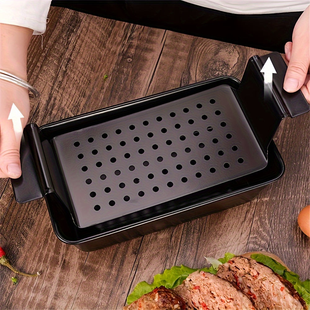 Kit de moldes para hornear antiadherentes con 2 bandejas y bandeja drenante removible para cocinar de manera saludable