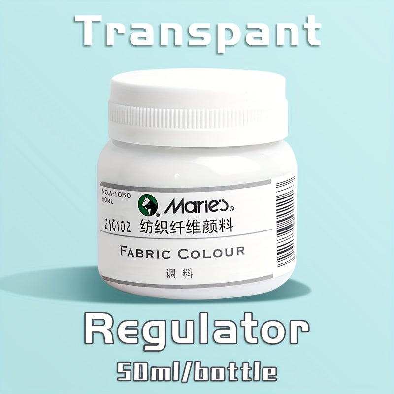 1 shisha Marie's Fabric Paint, 50ml - doimiy kiyim bo'yash uchun 12 rang mavjud. O'rta cho'tka kiritilgan. San'atkorlar va hunarmandlar uchun ideal. T-shirtlar, poyabzallar, jinsilar uchun mos.