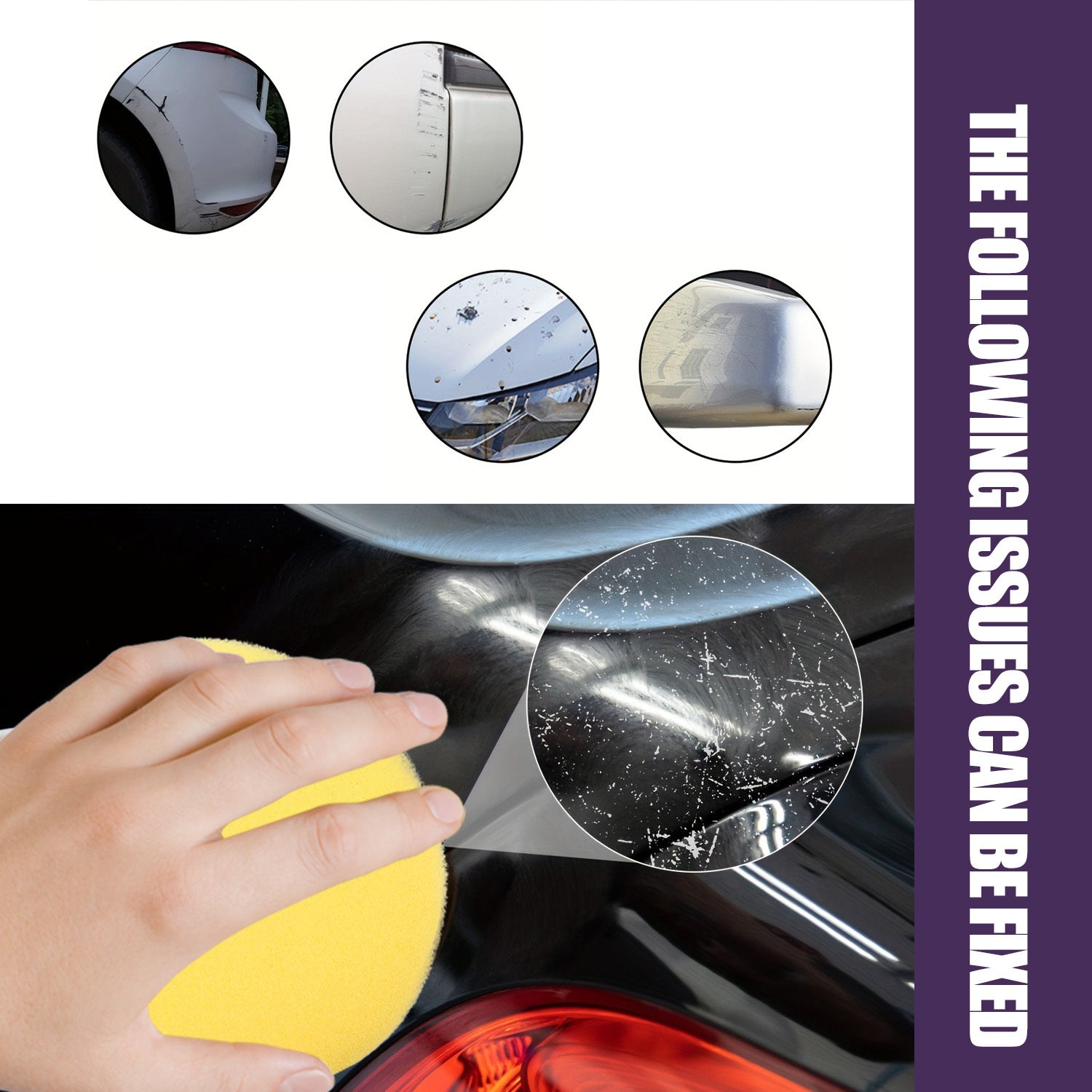 Avtomobil chizig'ini tuzatish uchun universal bo'yoq olib tashlash vositasi va polishing qoldiq bilan to'ldirilgan tozalash komplekti