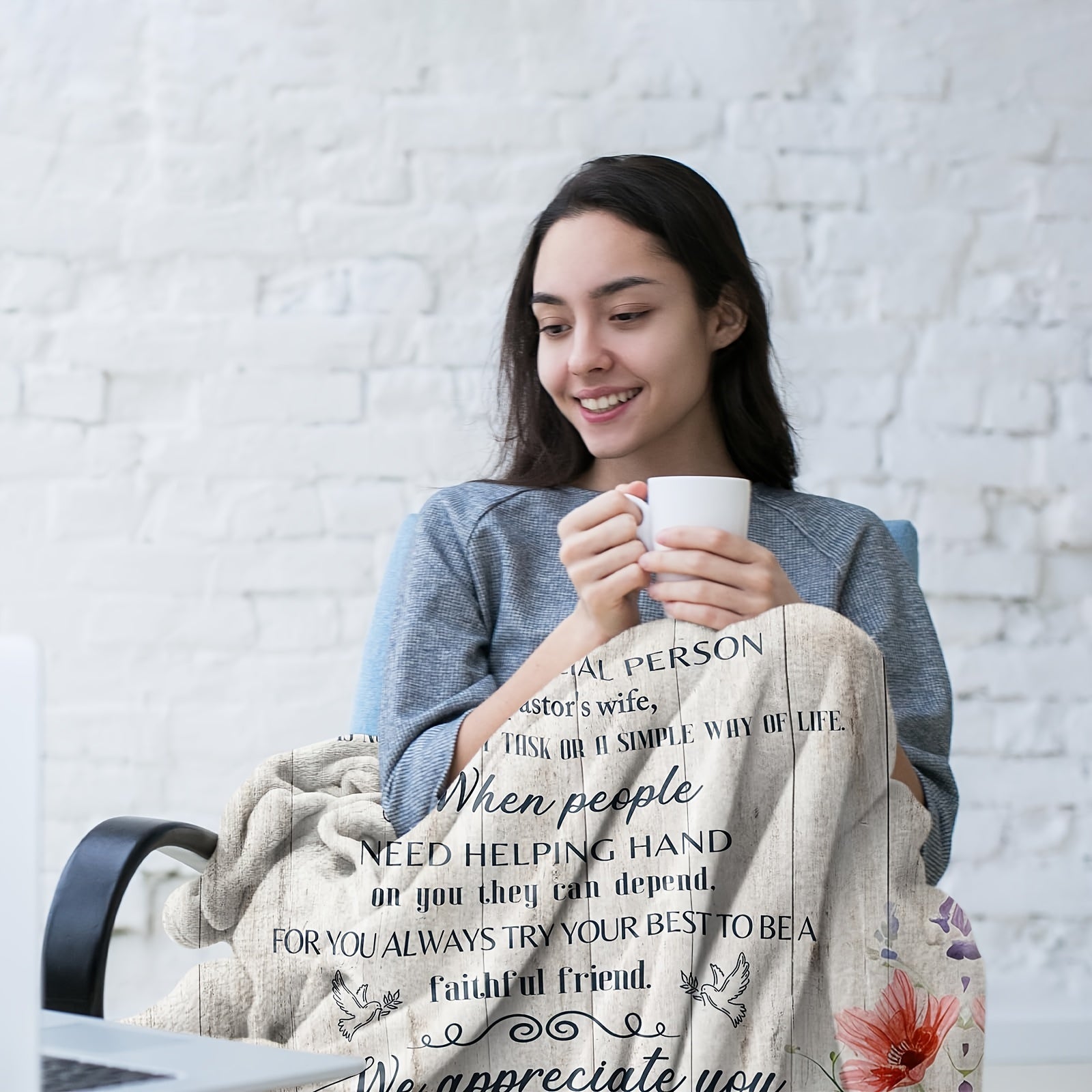 Gift for Pastor's Wife Cozy Throw Blanket for Christmas or Birthday Sofa Use