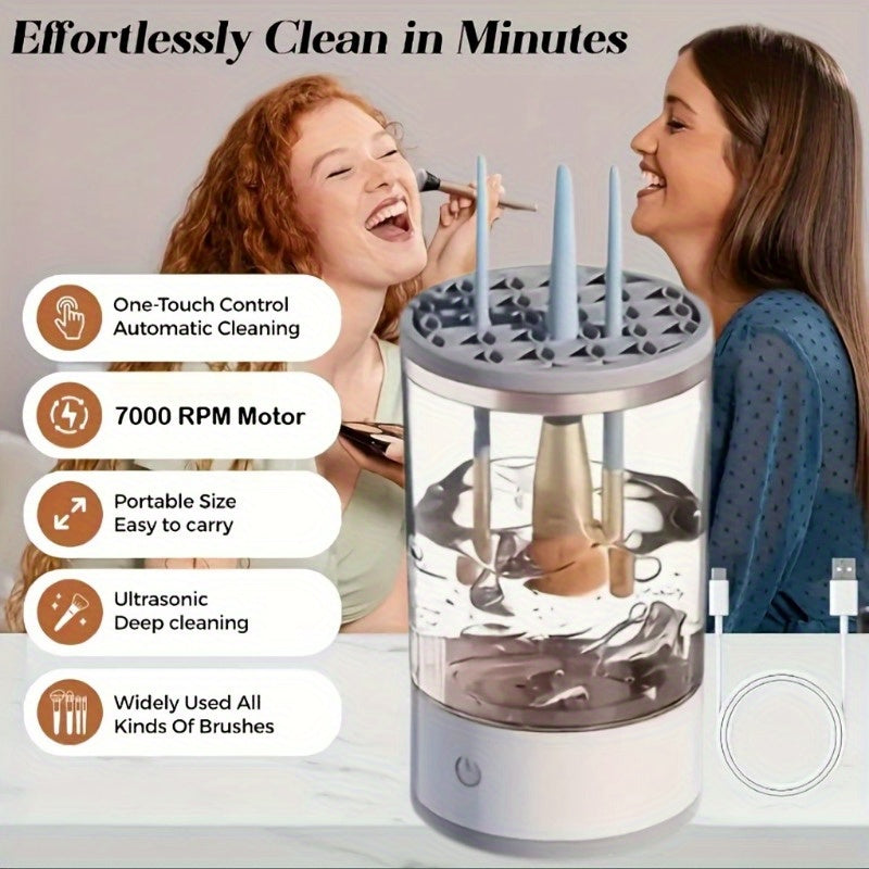 Electric Makeup Brush Cleaner USB Powered Multi-Branch Hands-Free Sponges Blender Cleaner