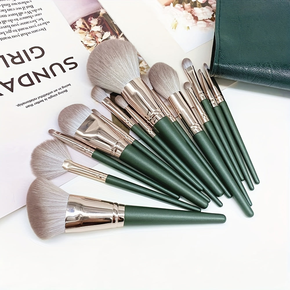 14Pcs Hypoallergenic Makeup Brush Set Nylon Bristles for All Skin Types