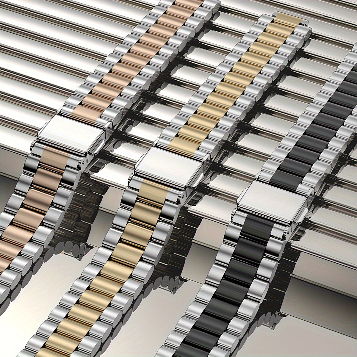 Stainless Steel Mesh Smartwatch Strap Compatible with Xiaomi Mi Band 8 and Earlier Generations