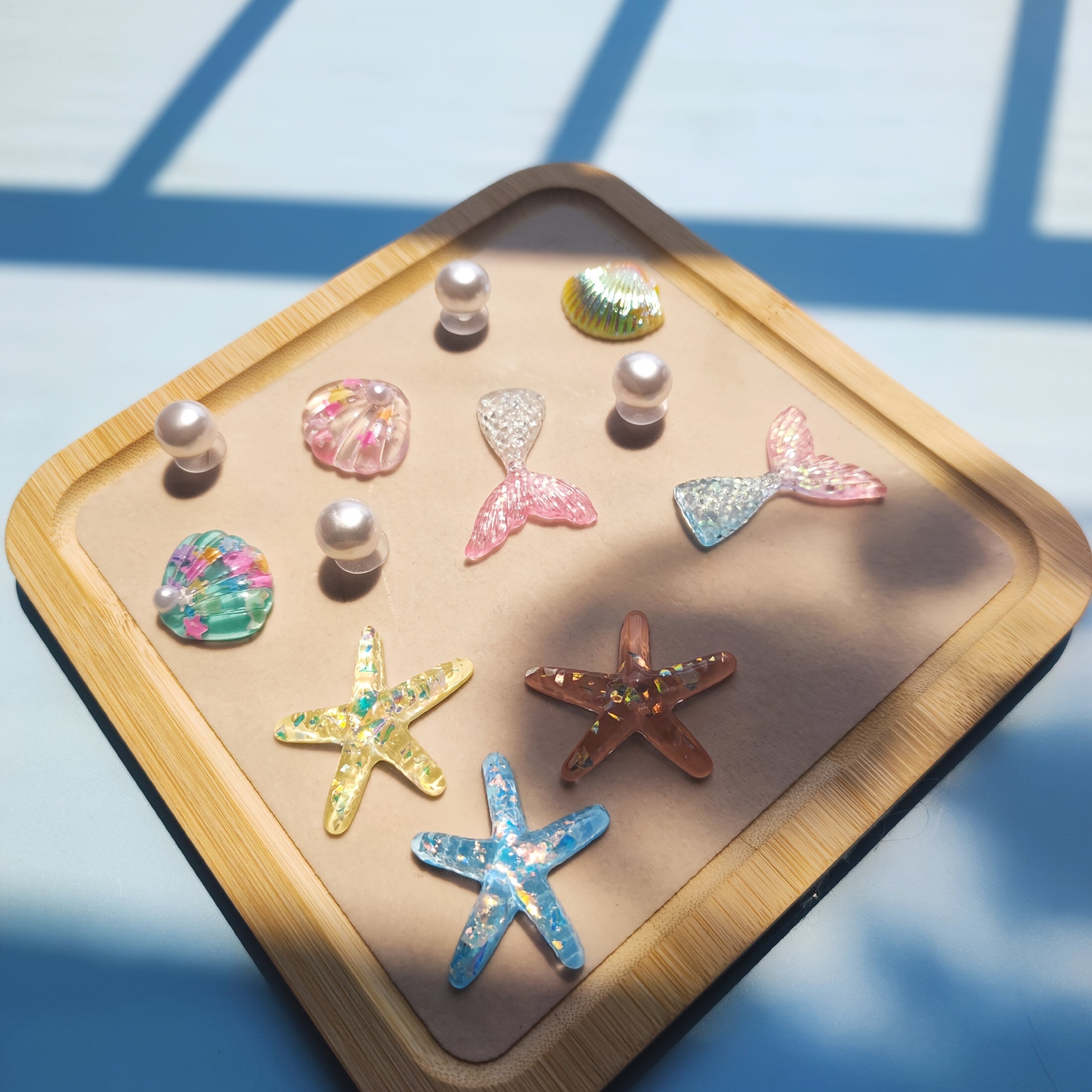 12 Pieces Marine Life Starfish Shell Imitation Mermaid Tail Sandal Decorations