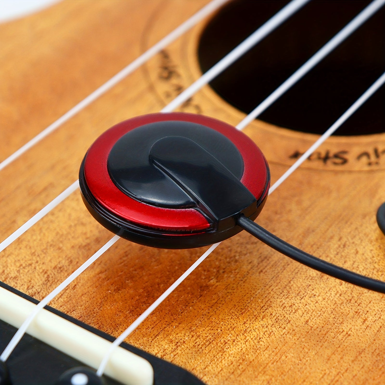 Professional Piezoelectric Contact Pickup for Acoustic Guitars Ukuleles Harps and Banjos Red Black