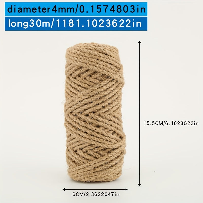 Natural Jute Twine Rope for DIY Crafts Gift Wrapping Decorative Projects 4-14mm