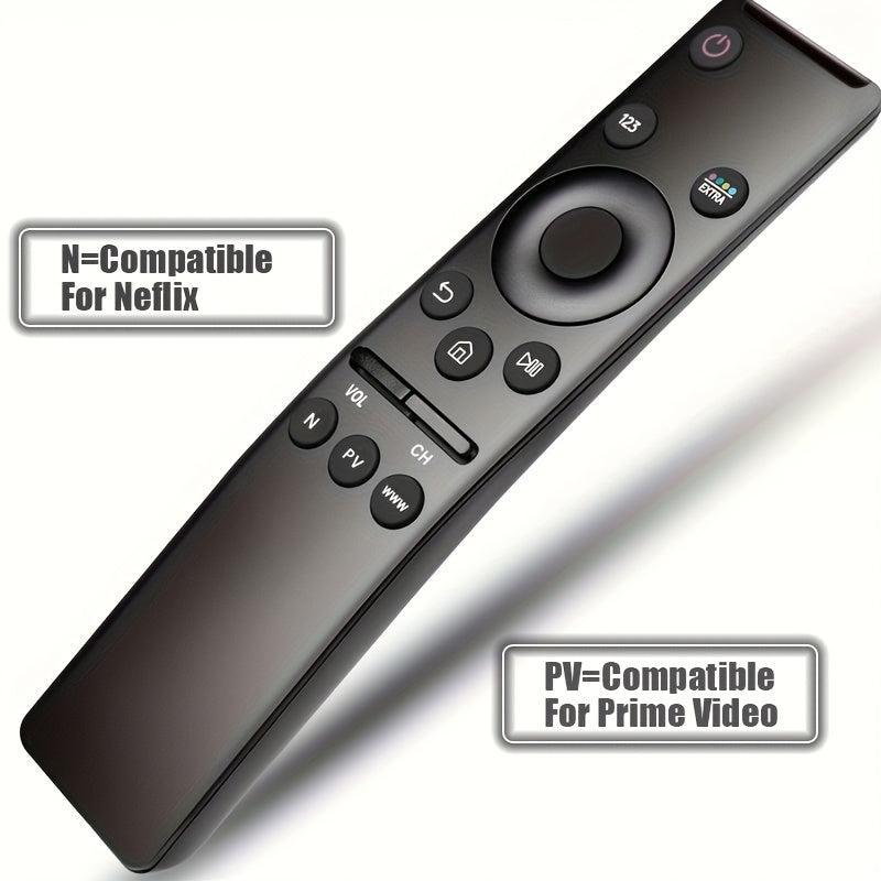 Ergonomic Black IR Remote Control for 4K 8K Smart TVs with Netflix Prime Video Buttons
