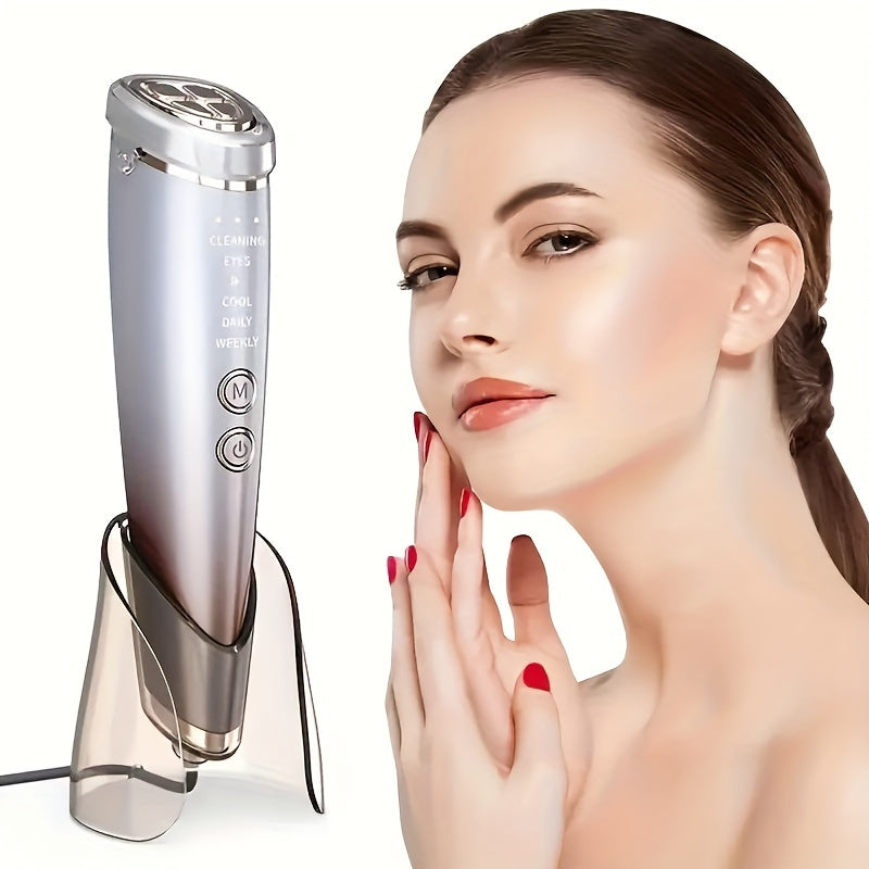 Rechargeable Facial Massager with Hot and Cold Therapy Handheld Skincare Device for Women