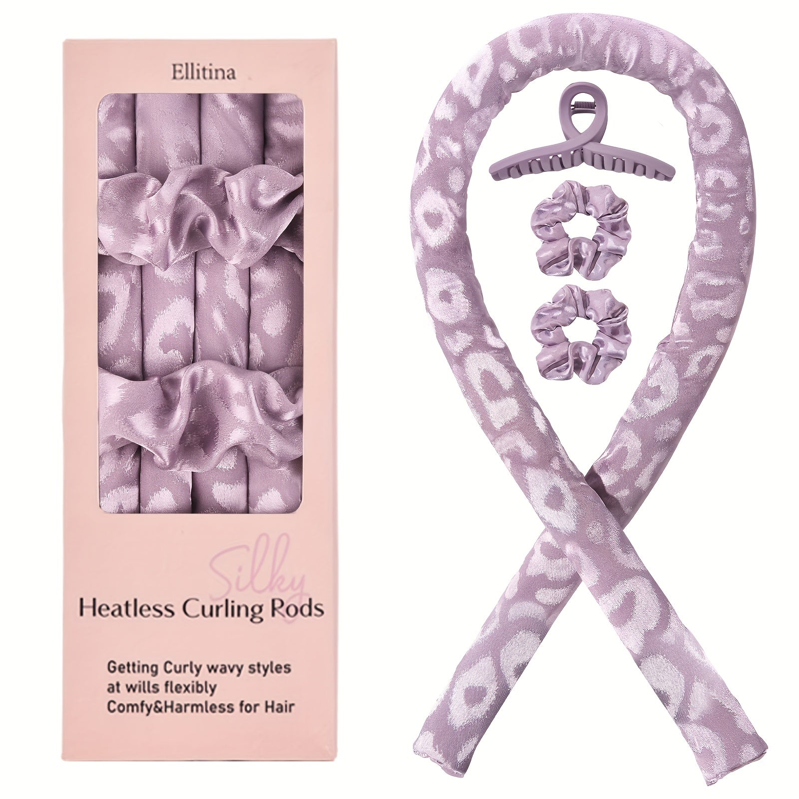 Heatless Satin Hair Curlers Set for Women and Girls with Curling Rod Headband and Loops