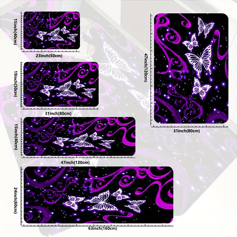 Kelebek Oshxona matosi to'plami, sirpanmaydigan, suv o'tkazmaydigan, yog' o'tkazmaydigan kirish matosi