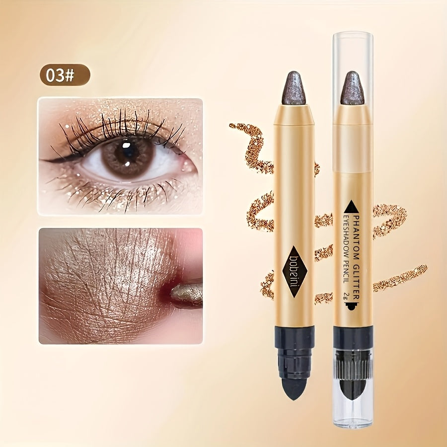 Women Shimmer Glitter Contouring Eyeshadow Pencil Double-Ended Brightening Makeup
