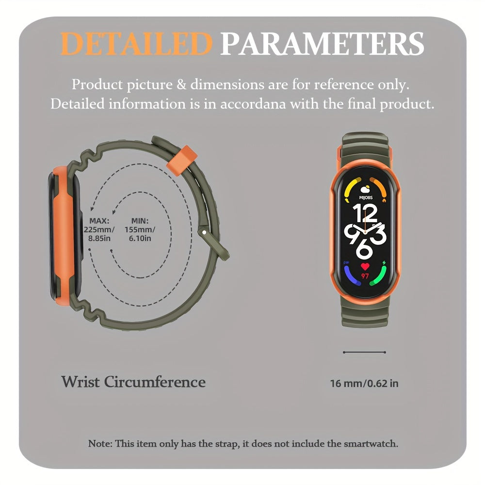 Waterproof TPU Sport Band for Mi Band 5 6 7 Adjustable Durable Replacement Strap