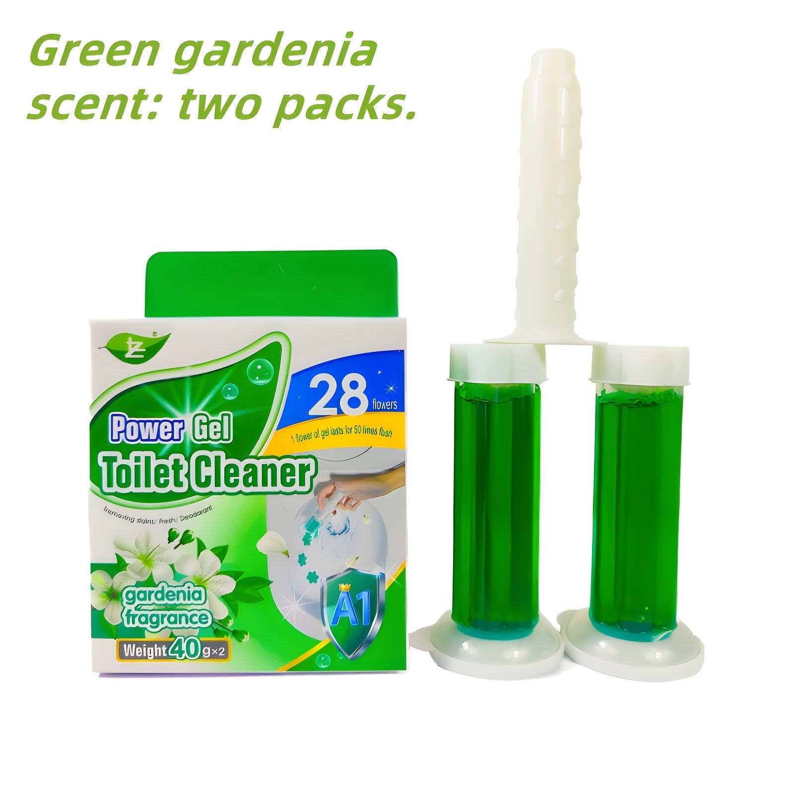 Toilet Cleaner Kit with Sticks Flowers Brush Deodorizer All-in-One Cleaning