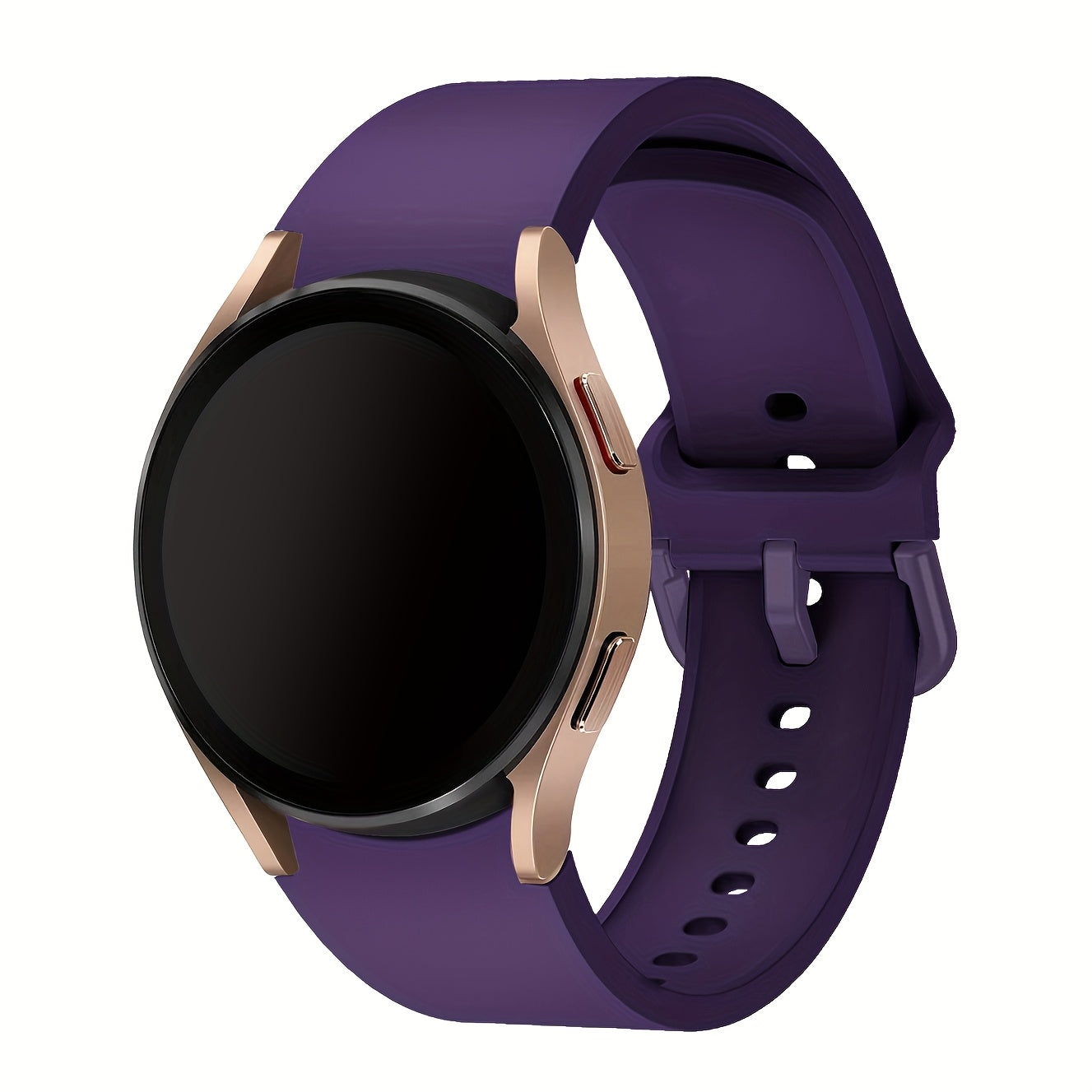 Непрерывный мягкий силиконовый водонепроницаемый ремешок для часов, совместимый с Samsung Galaxy Watch 7/6/5/4. Доступен в розовом, желтом и розовом золоте с застежкой из нержавеющей стали. Удобная посадка для мужчин и