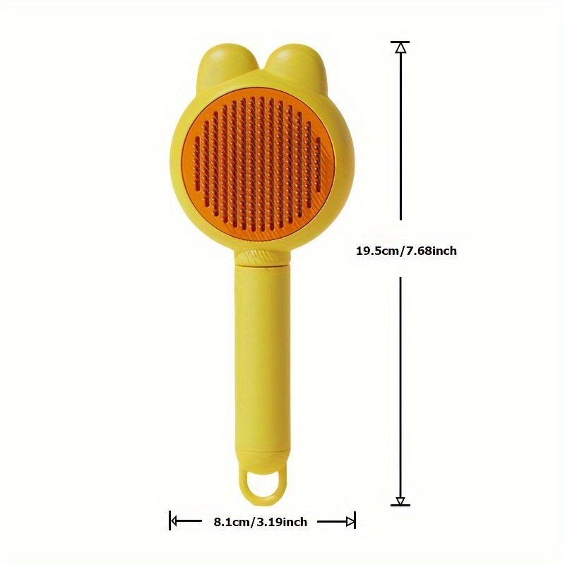 Self-Cleaning Slicker Brush for Cats and Dogs Stainless Steel Bristles Ergonomic Handle