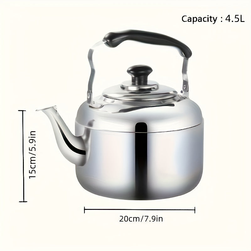 Stainless Steel Teapot 4.5L Induction and Open Flame Suitable for Kitchen and Restaurant