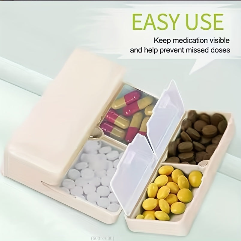 Weekly Pill Organizer for Travel 7-Compartment Medicine Vitamin Box