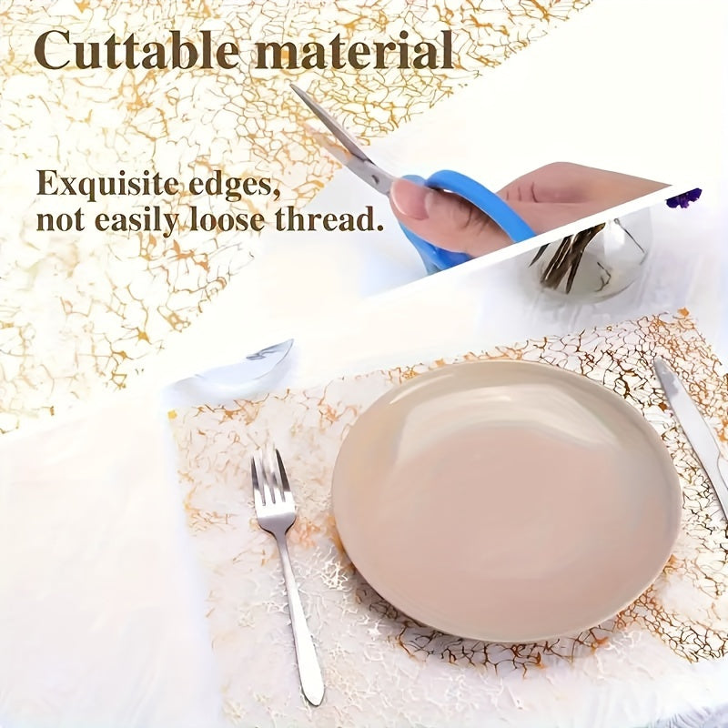 Sleek oltin stol qoplamasi 100% polyesterdan tayyorlangan, bir rangda, turli bayramlar uchun mukammal.