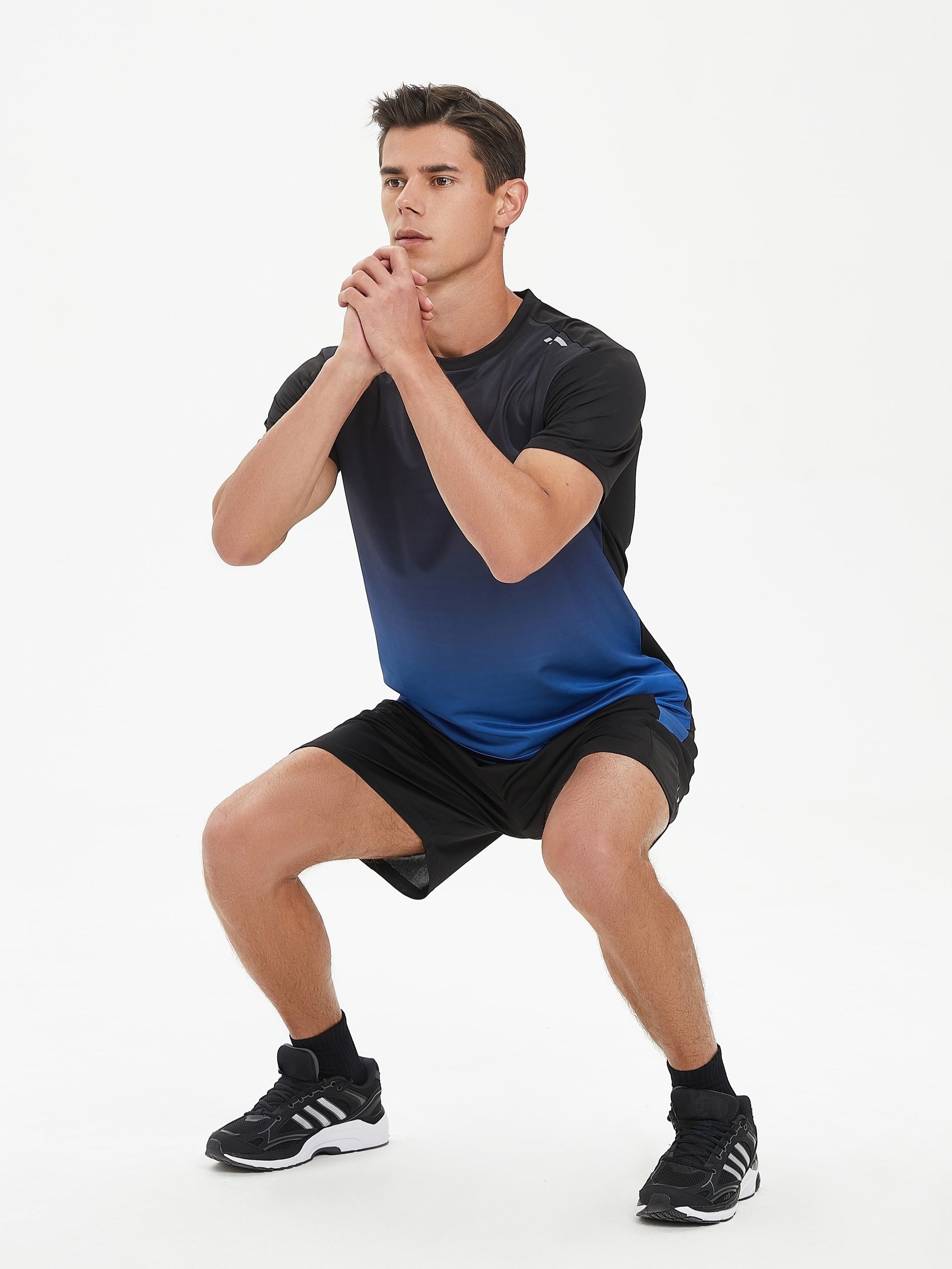 Men's Gradient Color Quick-Drying Sports Suit for Running and Casual Wear