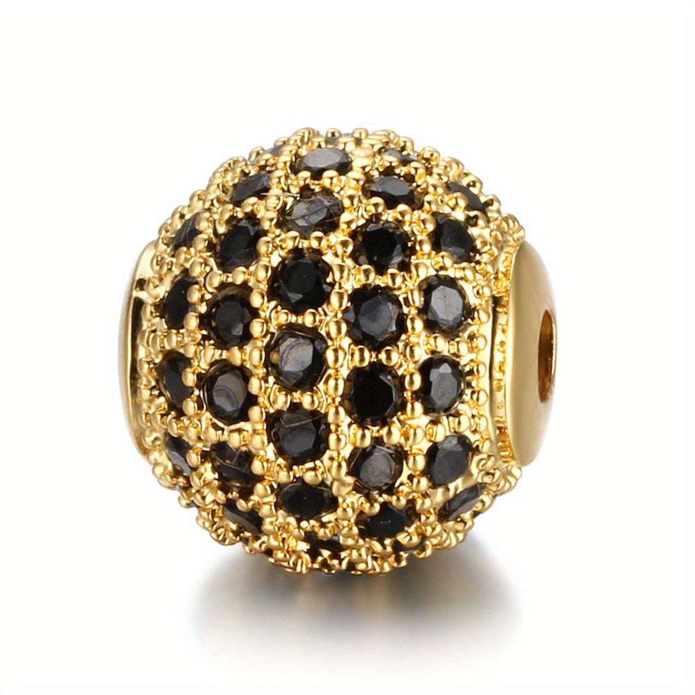 Set of 3 Cubic Zirconia Ball Charms 6/8/10mm for Bracelet Making