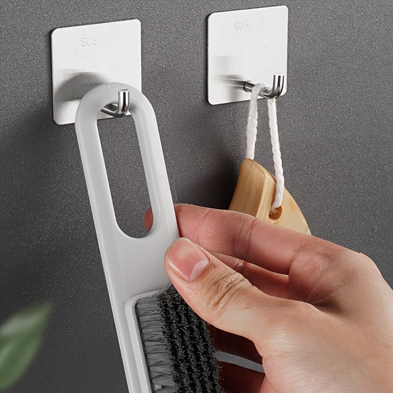 3-Pack Stainless Steel Adhesive Wall Hooks for Kitchen and Office Storage