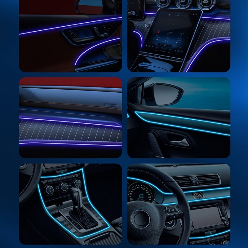 Interior Car LED Atmosphere Light Flexible Neon Strip 200cm Decoration