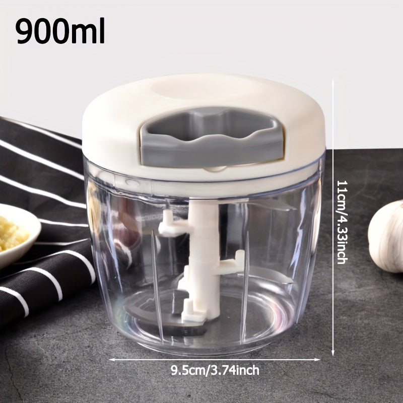 Manual Garlic Press and Vegetable Chopper - Compact, Multiuse, Easy Clean