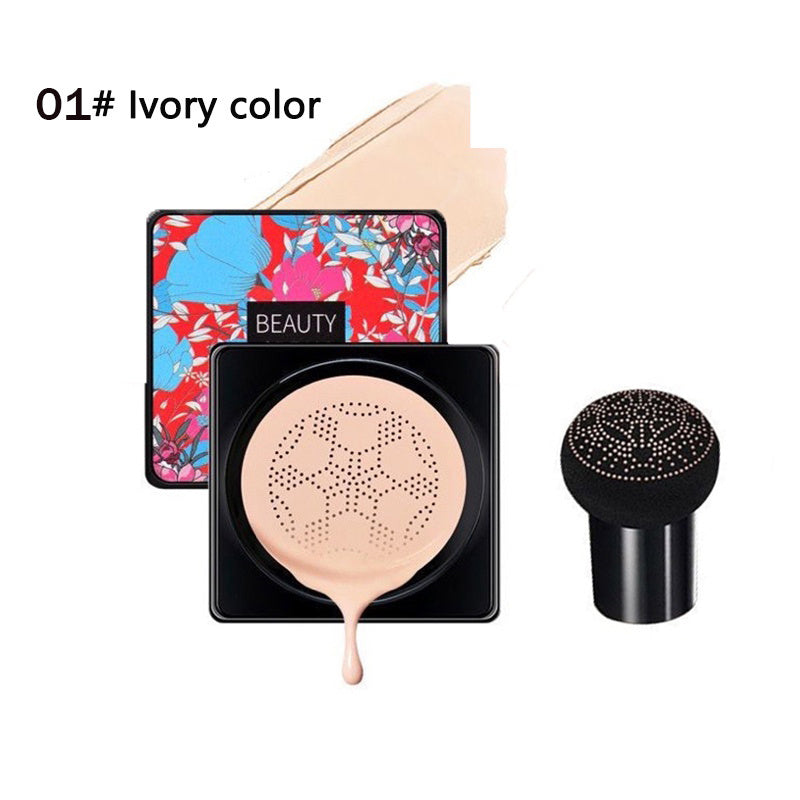 Crema CC de doble color con forma de hongo para mujer, control de grasa, acabado mate nude, tono beige claro