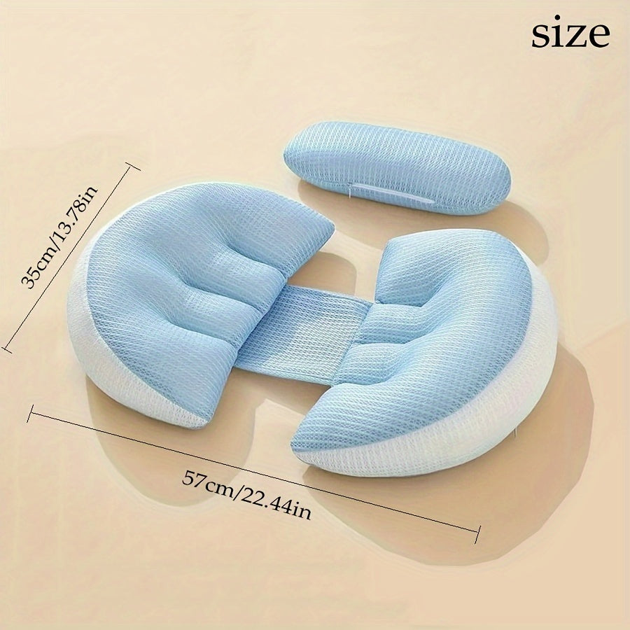 Soft Polyester U-Shaped Maternity Pillow for Side Sleepers Waist Support Belly Relief