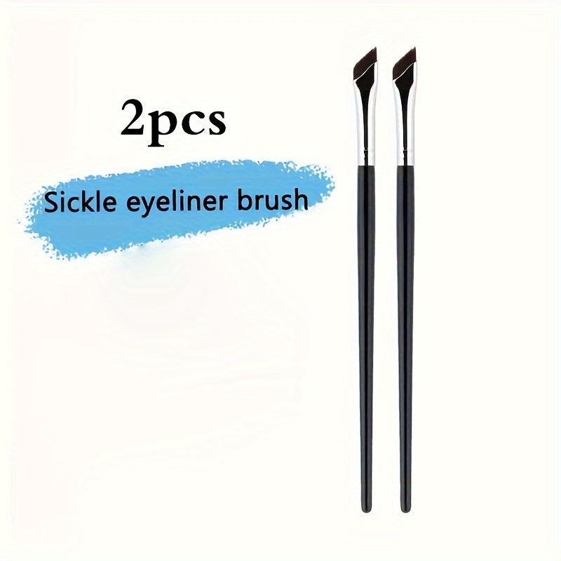 Women Fine Angled Eyeliner Eyebrow Brush Nylon Bristles Precise Makeup