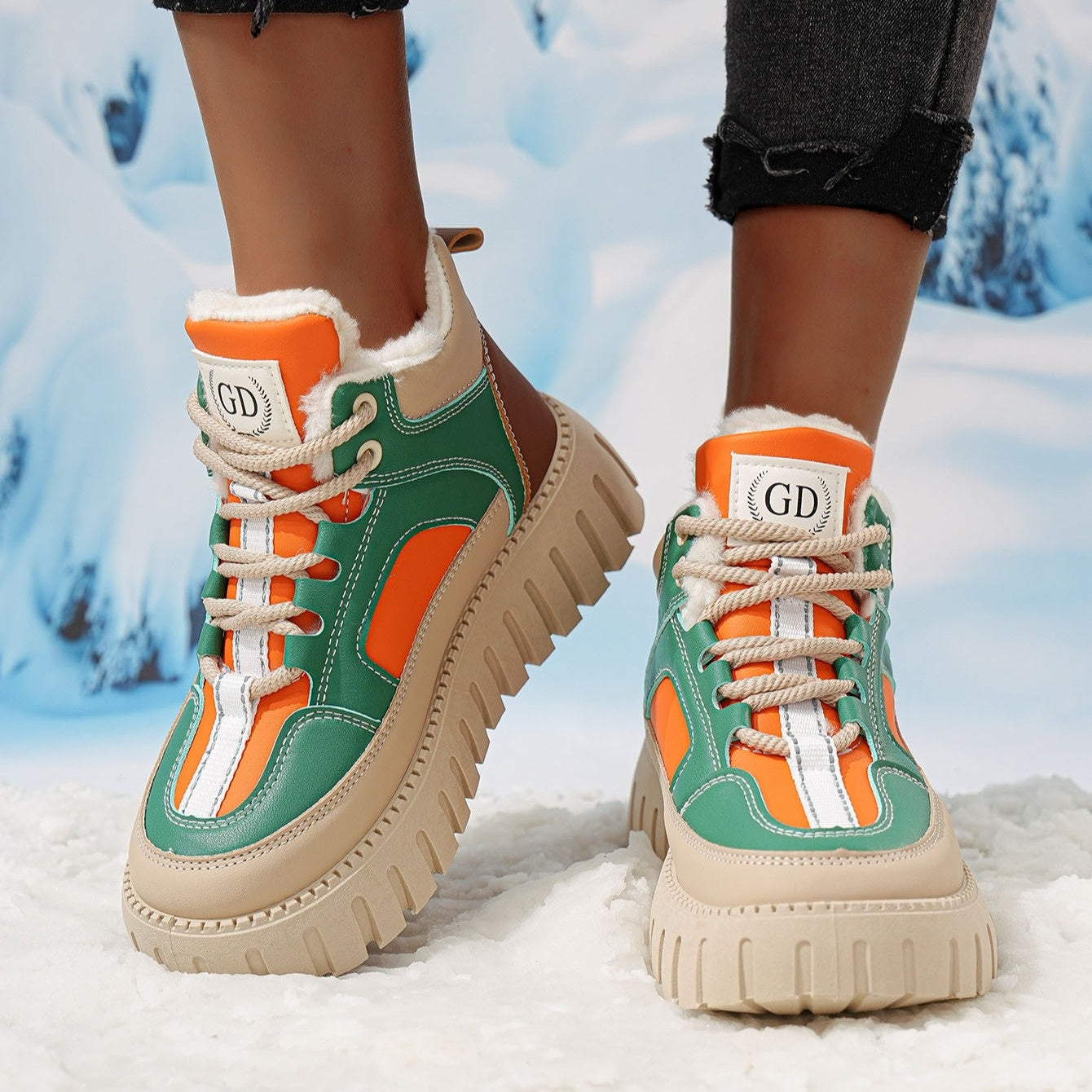 Women’s Winter Snow Boots with Thick Platform Non-Slip Rubber Sole