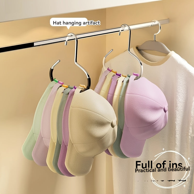Unisex Metal Hat Hanger Storage Rack Holds 8 Caps Dormitory Wardrobe